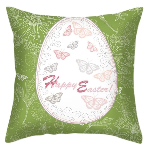 4 st Kuddfodral Påskhare Tryckta Kuddfodral Soffa Kuddfodral Heminredning Kuddfodral 45X45 Cm Grön Vit
