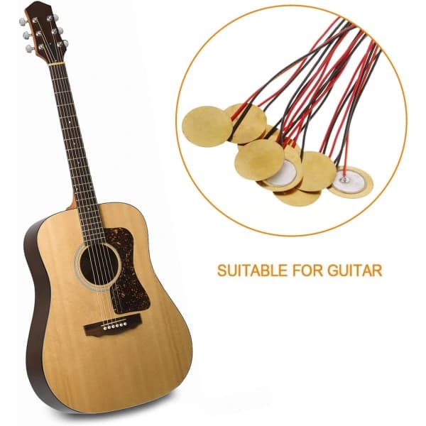 15 stk Elements Summer, 27mm Piezoelement, Akustisk Pickup Piezo Disk Element Sensor Piezo Disker med Akustisk Pickup