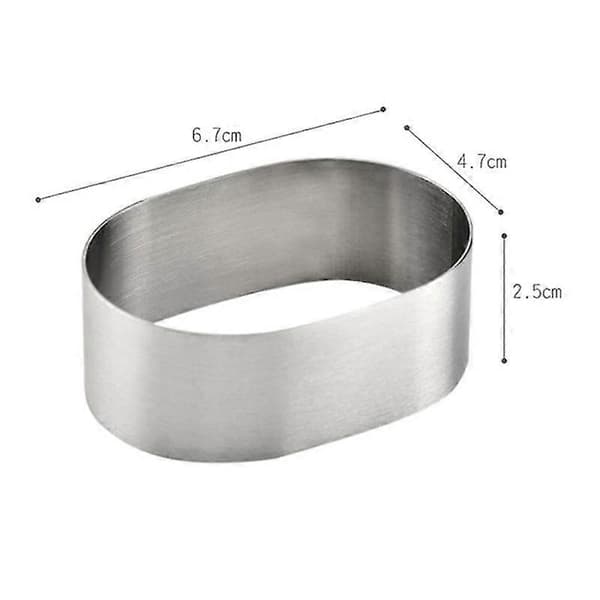 12 stk. oval ostekakeform i rustfritt stål, minikake, tiramisu-kutter, mousse-kakeform, kakekutter
