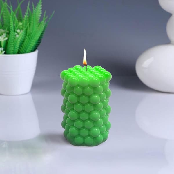 6-delte silikoneforme til stearinlys, genanvendelige 3D-forme til lysfremstilling, sæbe og harpikshåndværk, hvid, 6,5 x 6,5 x 8,7 cm