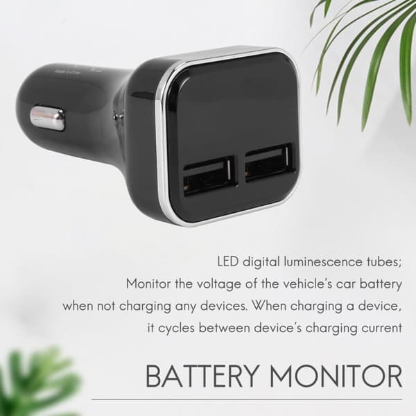 Billader Batteriovervåker med LED Spennings- og Strømvisning