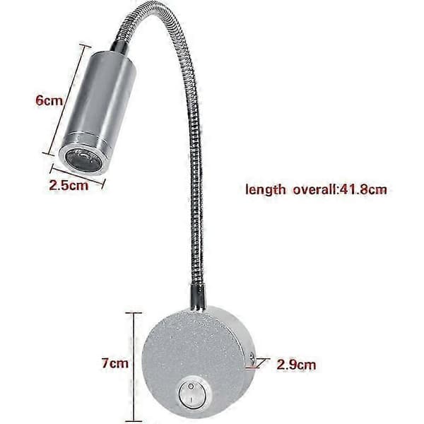 Flexible LED Reading Light with Gooseneck, 1W Wall Mounted Lamp for Bedside and Desk, Gold Finish [DB]