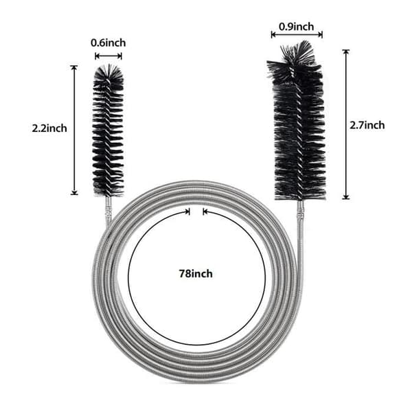 Flexible cleaning brush for supply pipes - Pipe cleaning tool - Black (2M)