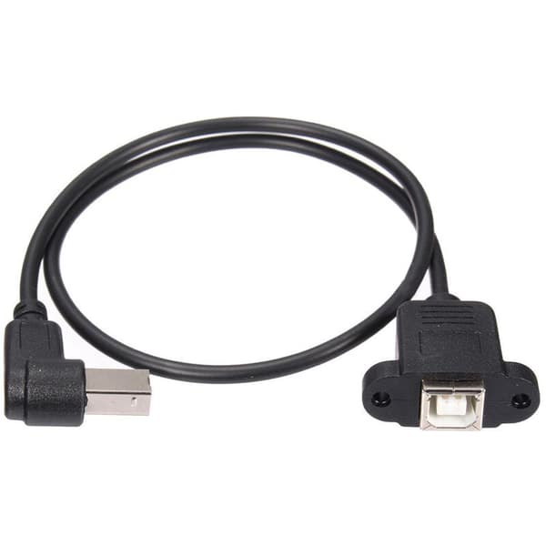 USB 2.0 B hann til USB B hunn panel skriver forlengelseskabel 50cm