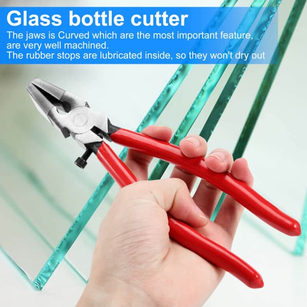 Breaking Handle Glass Cutter Pliers Tool Stained Glass Flat End Pliers Flat Hand Tool Red