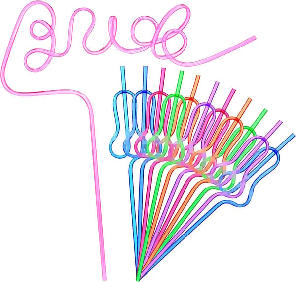 12 Reusable Straws - Pink Letters, Wedding Straws, Wedding Decoration