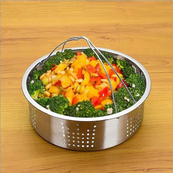 Trykkoger tilbehør Dampkurv med dampstativ, skillevæg, passer til Instant Pot 5, 6, 8 Quart trykkogere, rustfrit stål, sæt med 3
