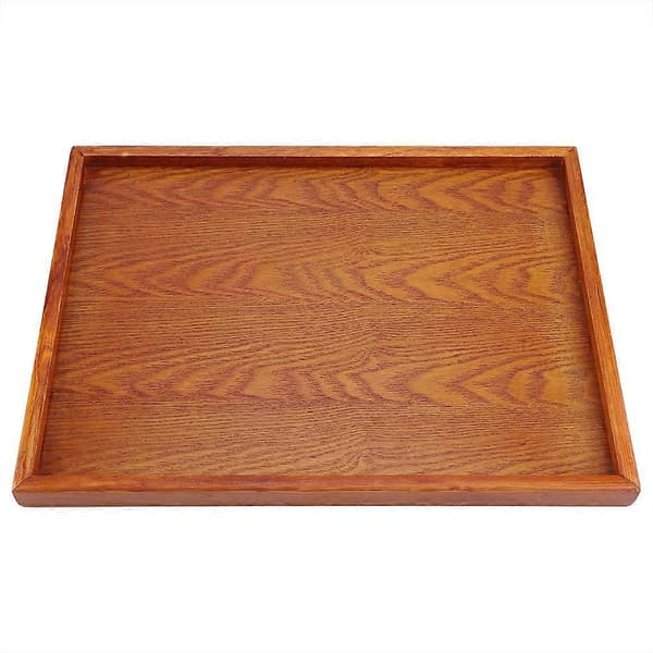 Wooden Tray Rectangular Serving Tray Table Plate Snacks Food Storage Dish for Hotel and Home (36*27cm)
