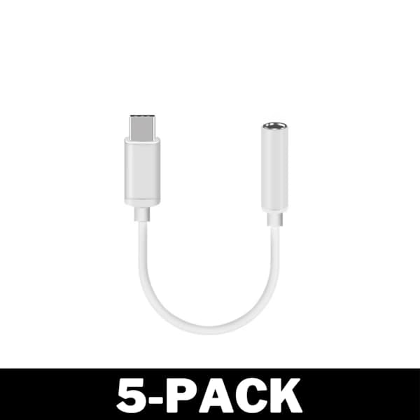 Digital USB-C 3.5mm - AUX Works with ALL New Phones 5-Pack