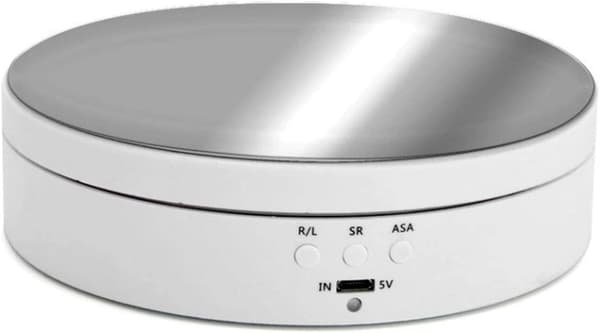 Roterende Utstillingsstativ, 360 Grader, 3 Hastigheter, USB-Lader, 5.43 \"