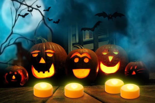 String Lights - 4-pack - Halloween - Pumpkin - LED Flameless Lights - Halloween Decor - Lights - Pumpkin Lights - Halloween Decoration