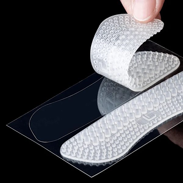 Transparent Lightweight Flexible Silicone Shoe Inserts Thin Design Textured Surface Non-Slip Comfortable 4mm Thick 1 Pair Daily Use