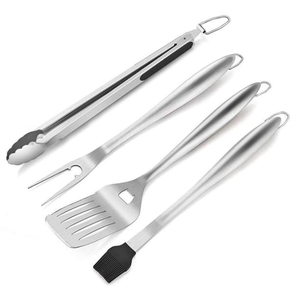Grillsæt, kraftigt grilltilbehør - Grillværktøjssæt, 4 dele - Gaver