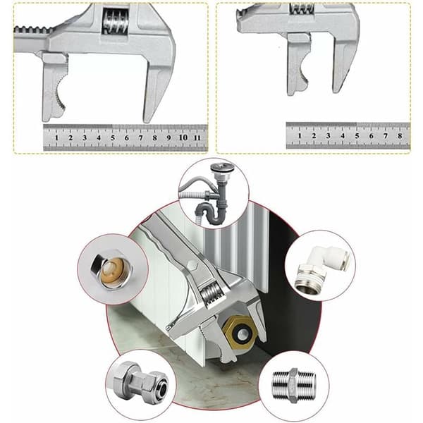 Adjustable Wrench Aluminum 6-68mm Large Opening Bathroom for Tightening Nuts and Bolts