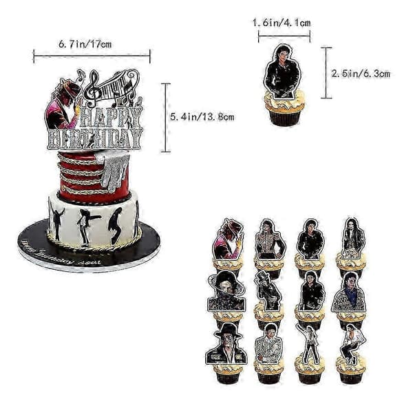 Michael Jackson Theme Birthday Party Decorations Balloons Kit Banner Cake Toppers Set