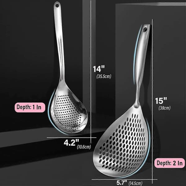 2-pack slotted stainless steel spatulas for frying and cooking