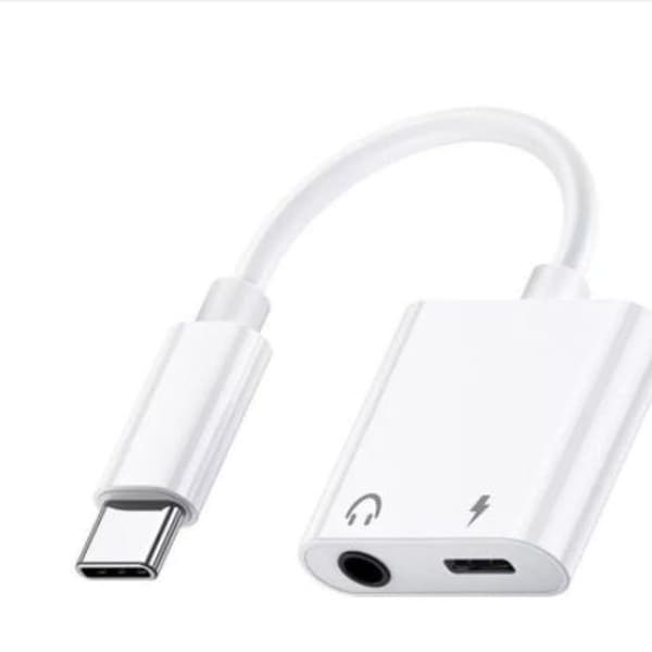 2-pakke hodetelefonadaptere for iPhone, 2-i-1 Lightning til AUX-lyd