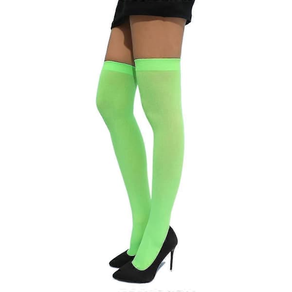 Women's Candy Colored Multicolored Seamless Long Stockings Decor Green
