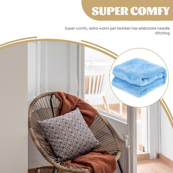 Wonderful Flannel Fleece Pet Blanket Soft Towel Solid Color Pet Blanket (Sky Blue)