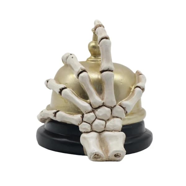 2025 Halloween Skeleton Hand and Bell Statue Gift for Tabletop Decorations Cabinet