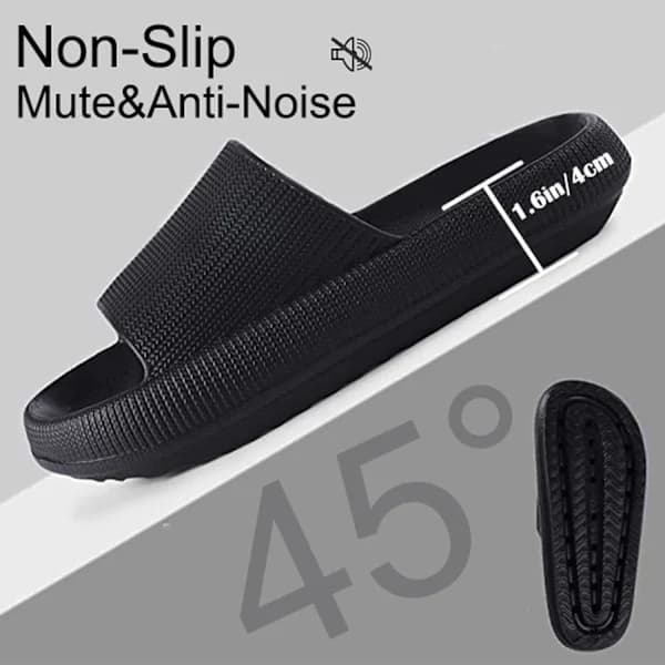 Cloud Sliders Dam Herrtofflor Pooltofflor Sommar Flip Flop Dusch Badrumstofflor Svart 4/5 UK