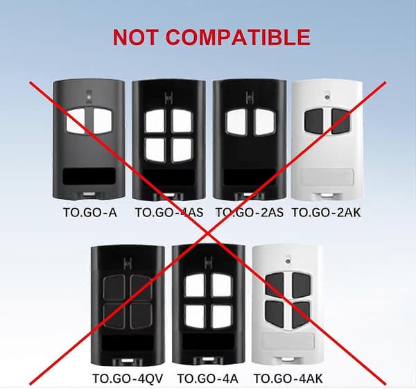 433.92MHz Remote Control for Gate, 2pcs Universal Garage Door Remote Control, Remote Control Compatible with to.GO 2WV 4WV, IO.2WV, LO.T2WMR, T2 [DB]