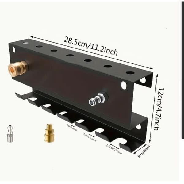 Wall-Mounted Foam Cannon Holder with Quick Connect, Pressure Washer Nozzle Organizer, Silver