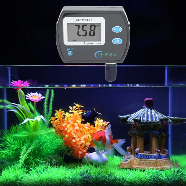 LCD Digital PH-måler Tester Akvarium Pool Vandkvalitetstestmåler EU-stik 220V