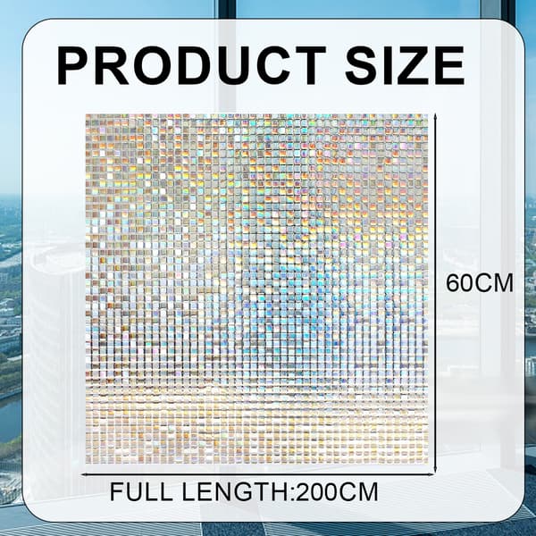 Mosaic Pattern Window Decals, Frosted Glass, Transparent and Opaque