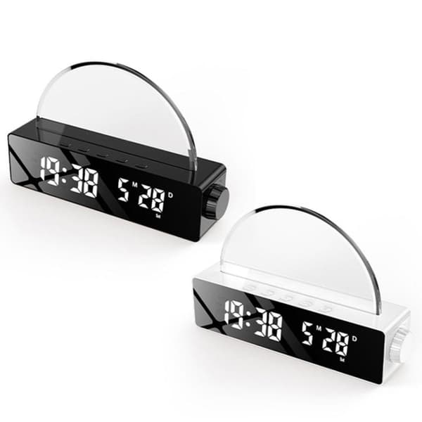 S286 Auringonlaskuvalo, LED-digitaalinäyttö, elektroninen kello, USB-pistoke, työpöytä