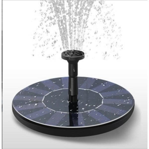Soldriven vattenfontän 16 cm Svart