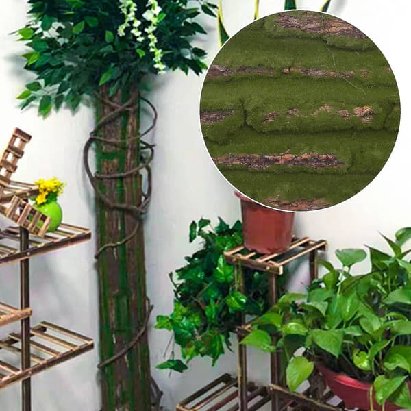 Artificial Bark Decoration Real Dried Pine Bark With Artificial Moss For DIY Festival Home Pair