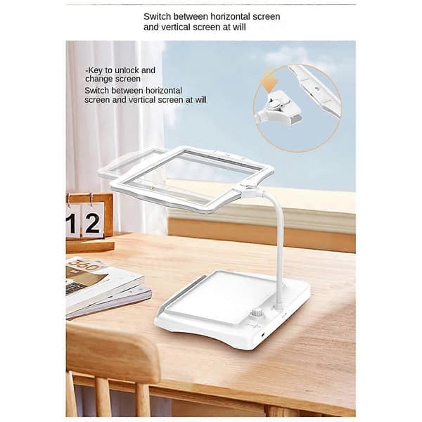 Magnifying Lamp, Hands-Free Magnifier with Flexible Gooseneck, Stepless Dimmable Magnifying Lamp
