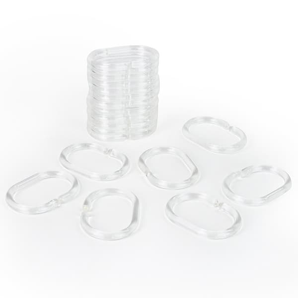 24 stk. klare gardinringe, plastik brusringe, C-formede brusringe