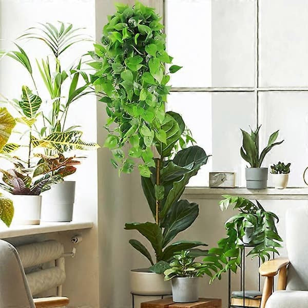 Realistiske simuleringsplanter Levende dekorative DIY kunstige grønne planter Vedbend Bladranke Boligindretning