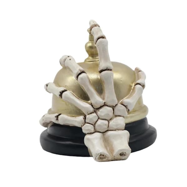 2025 Halloween Skeleton Hand and Bell Statue Gift for Tabletop Decorations Cabinet
