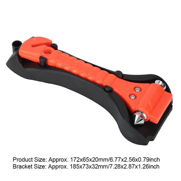 2 in 1 ABS Multifunctional Seatbelt Cutter Emergency Hammer for Car with Bracket for Breaking Windows