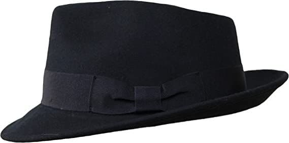 Fedorahatt - 100 % ullfilt - Sammenleggbar for reise - Vannavstøtende - Unisex - Svart