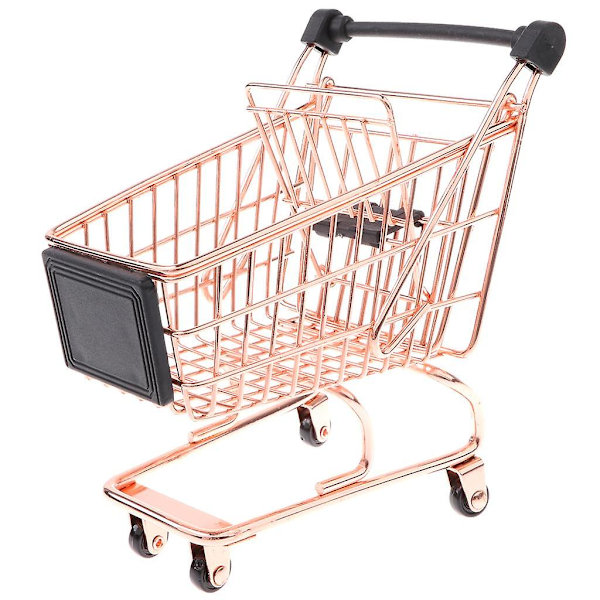 Mini metallisk handlekurv selgerprøve barneleke rosegull M