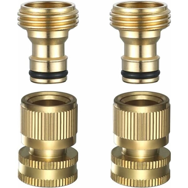 Snabbkoppling Trädgårdsslang - Snabbkopplingar Trädgårdsslang, Massiv Mässing Vattenslang Snabbkoppling, 3/4 \" GHT, 2-pack