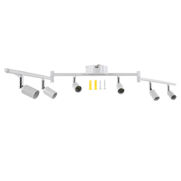 Track System Rotatable Lamp Head 6-Way Ceiling Spotlight GU10 Socket 85-265V White
