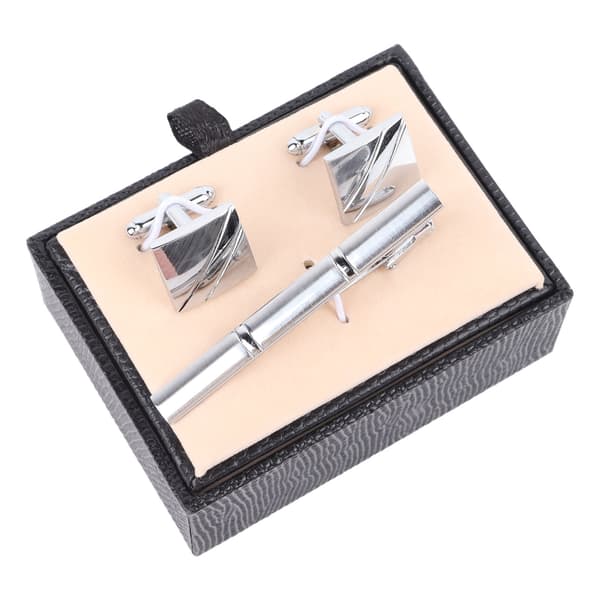 Tie Clips and Cufflinks Durable Exquisite Classic Cufflinks with Tie Clip Set for Men