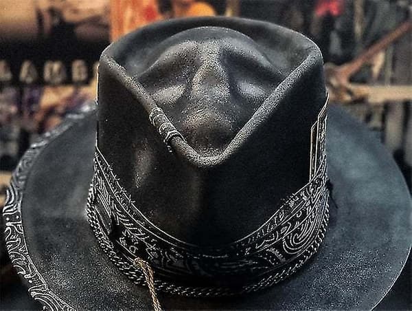 Cowboyhat til mænd, punkstil, western cowboyhat, dødningehovedhat