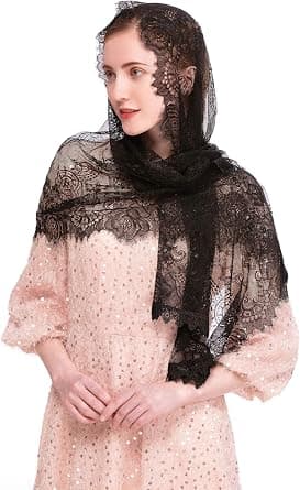 Catholic Chapel Veil Spanish Lace Floral Mantilla Veils Wrap