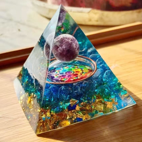 Tredimensjonale smykker naturlige krystall lotus planet knust stein lim energitårn (6cm)
