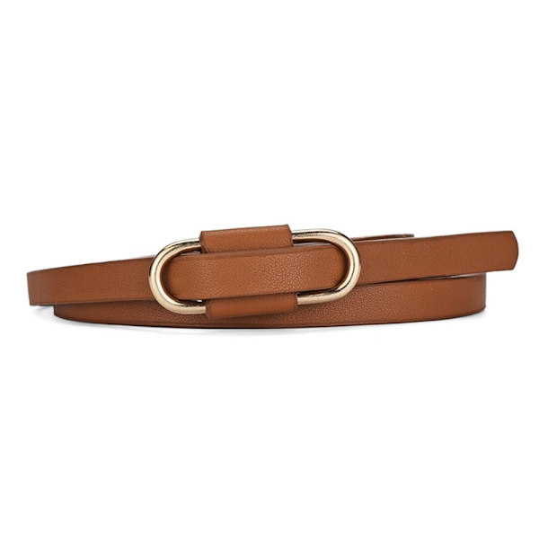 Simple Thin Buckle Belt Jeans Belt BROWN