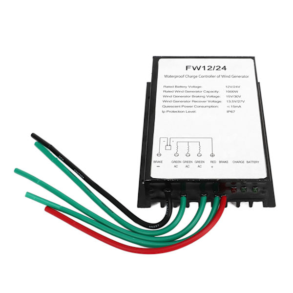 Wind Turbine Charge Controller Waterproof Solar Wind Hybrid Generator Controller with LED Indicator 1000W