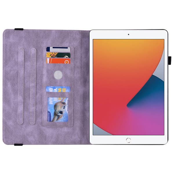 Leather Case iPad 10.2 7th Generation (2019) Butterflies Purple