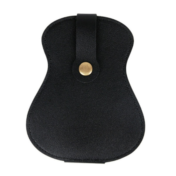 Guitar Pick Holder - Large Capacity PU Leather Pick Case Black