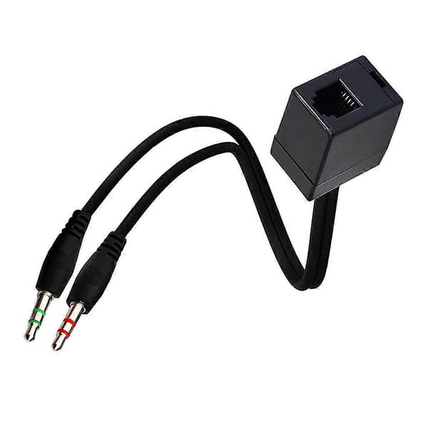 RJ9 til 3,5 mm Telefonadapterkabel RJ9 Hun til 3,5 mm Dobbelt Han Konverter